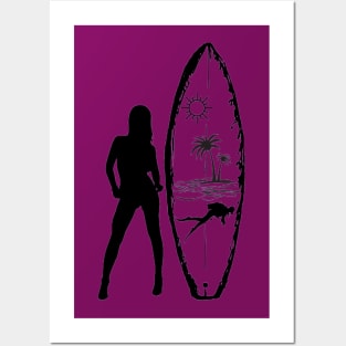 summer vibes surfer Posters and Art